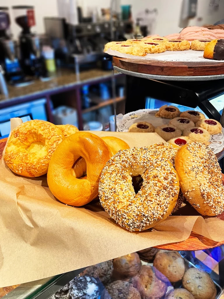 Morning Bagel Display from Bella Bakery